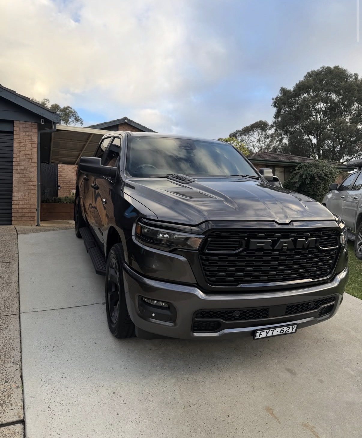 Black RAM 1500 photographed after protection work by Sydney Detail District
